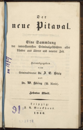 Hitzig, Julius Eduard (1780-1849). Der neue Pitaval. Т. 10