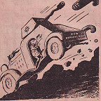 Плакат 38. Лопнувшая ось Берлин - Рим (1943 г., художник МОА)