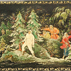Ф. Каурцев. "Партизаны". Шкатулка.1945.