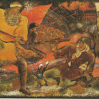 Котухина А. А. "Сталинград". Ларец. 1945. Палех. [Фрагмент]