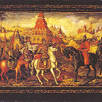 Фомичев И. А. "Поход народного ополчения для освобождения Москвы 1609 г. Шкатулка. Боковая стенка". 1943. Мстёра