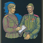 Куркин А. М. "Александр Матросов". Палех.