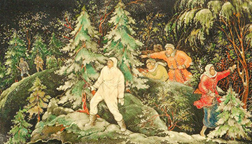 Ф. Каурцев. Партизаны. Шкатулка.1945.