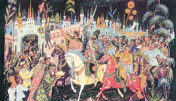 Н. М. Парилов. Въезд Пугачёва в Алатырь. Шкатулка. 1943